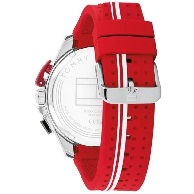 Tommy Hilfiger Bank Men's Red Classic Leather Watch 